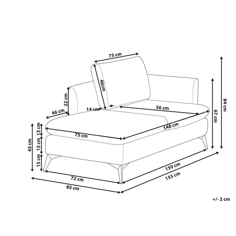 Beliani Rechtsseitige Chaiselongue aus Stoff  SIEVOZ  