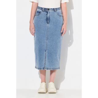 Ulla Popken  Jupe en jean, taille confort, coupe 5 poches, coton biologique 