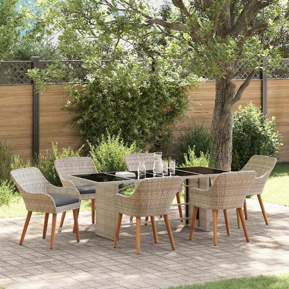 VidaXL Ensemble de salle à manger pour jardin poly rattan  