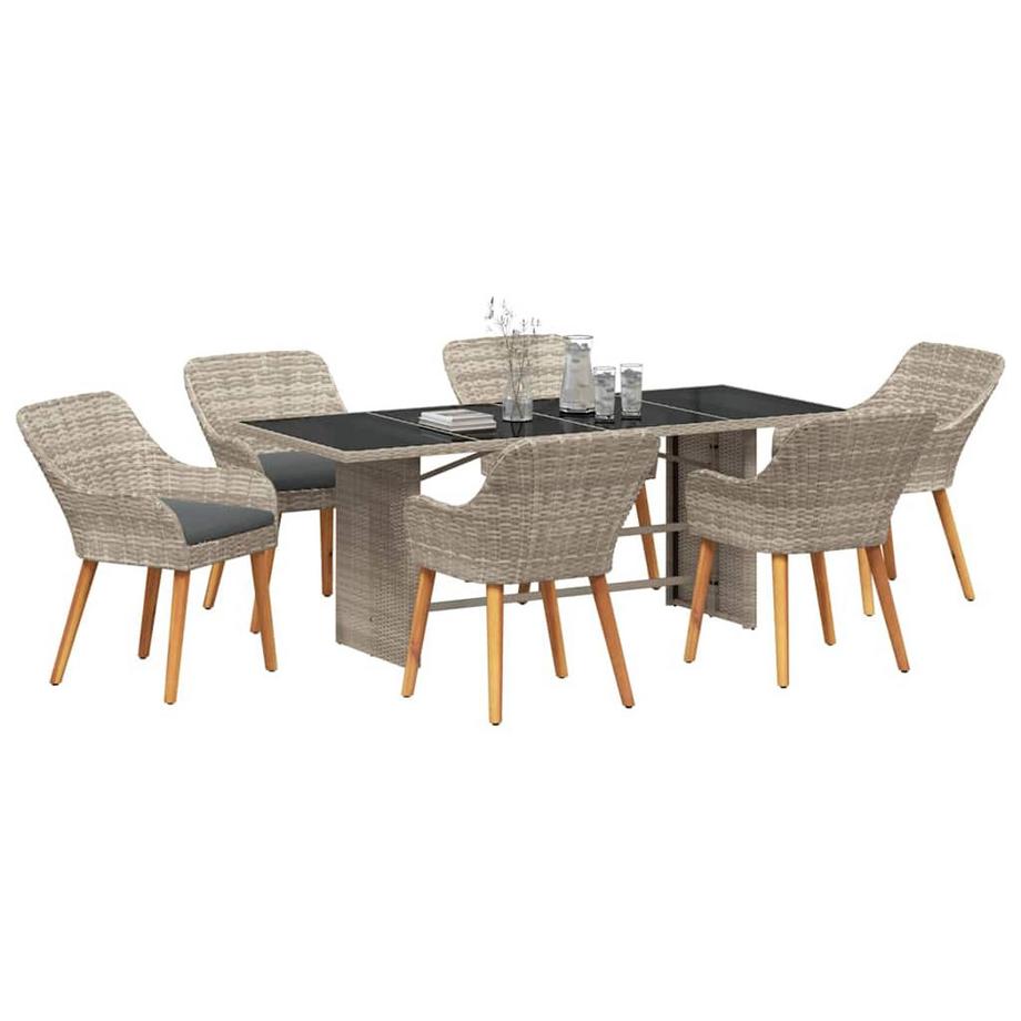 VidaXL Ensemble de salle à manger pour jardin poly rattan  
