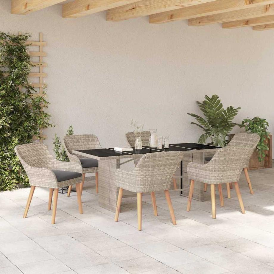 VidaXL Ensemble de salle à manger pour jardin poly rattan  