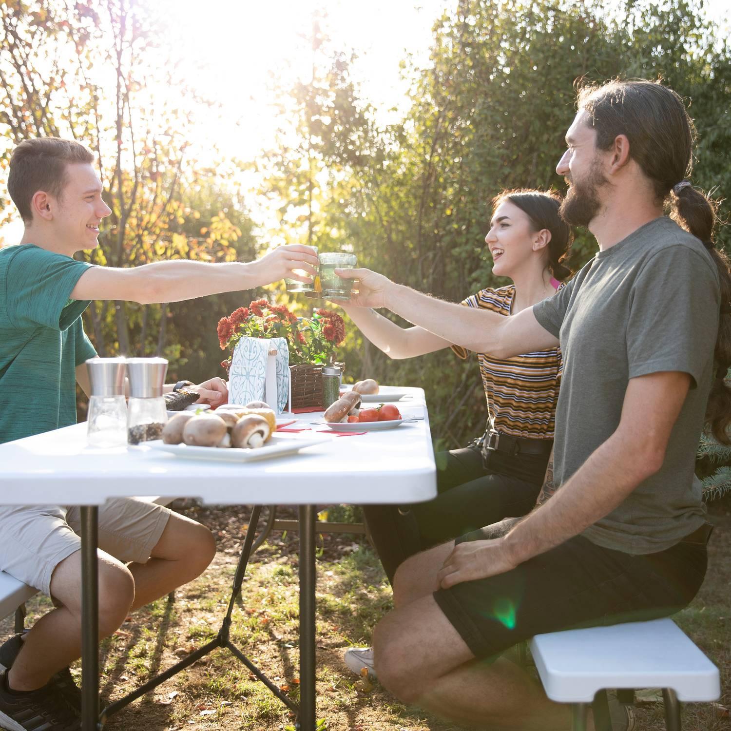 B2X Panca da birra bianca Set di 2  