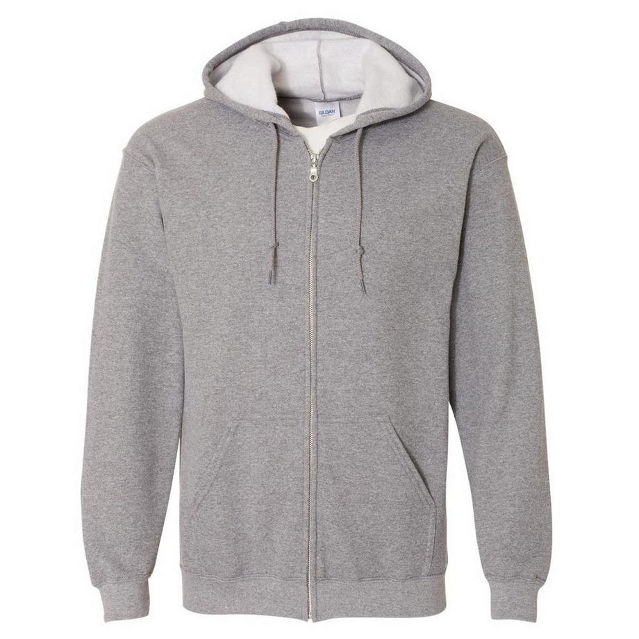 Mélange lourd Adulte Plein Zip Sweat à capuche Top