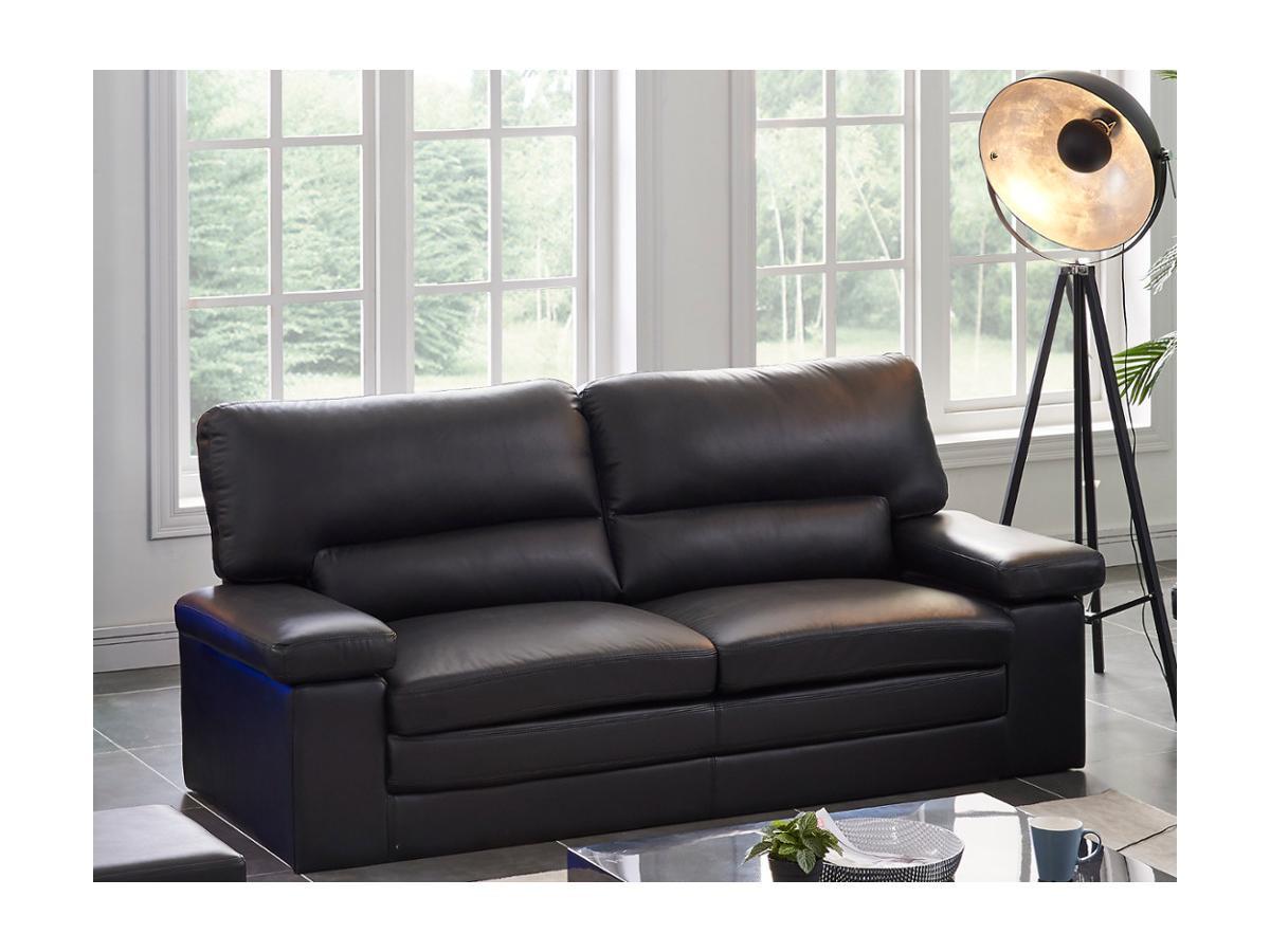 Vente-unique Ledersofa 3Sitzer Büffelleder MIMAS  