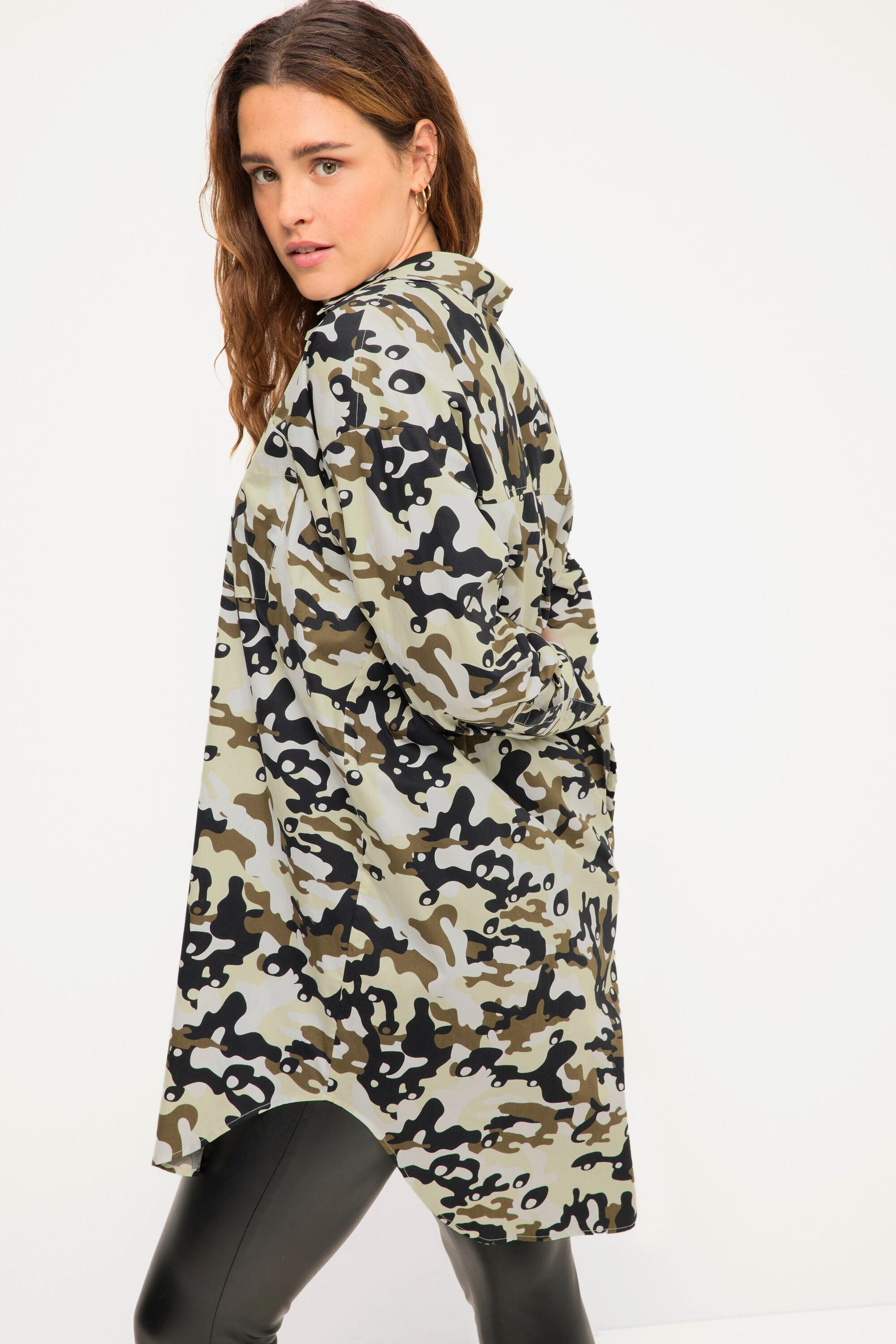 Studio Untold  Camicia dal taglio oversize con camouflage, collo da camicia e maniche lunghe 