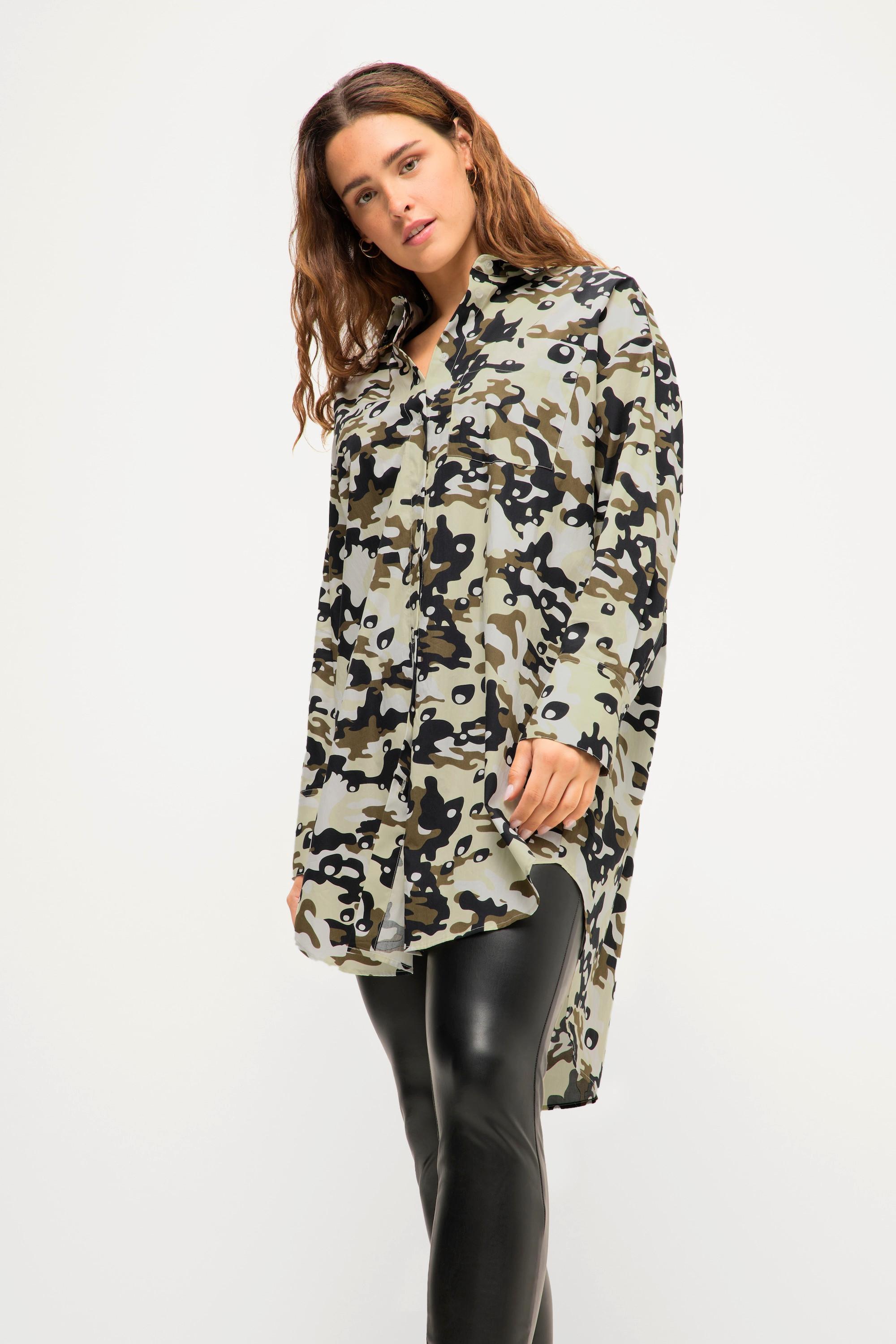 Studio Untold  Camicia dal taglio oversize con camouflage, collo da camicia e maniche lunghe 