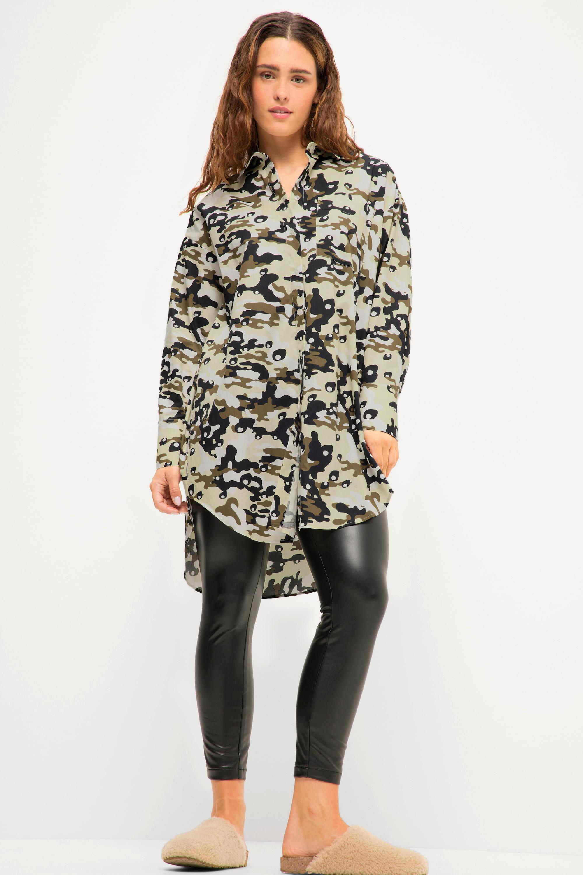 Studio Untold  Camicia dal taglio oversize con camouflage, collo da camicia e maniche lunghe 