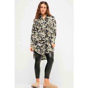 Camicia dal taglio oversize con camouflage, collo da camicia e maniche lunghe