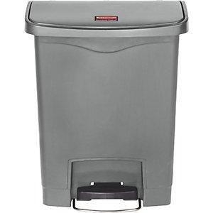 Rubbermaid Contenitore a pedale SLIM JIM®, capacità 30 l, largh. x alt. x prof. 271 x 536 x 425 mm, grigio.  