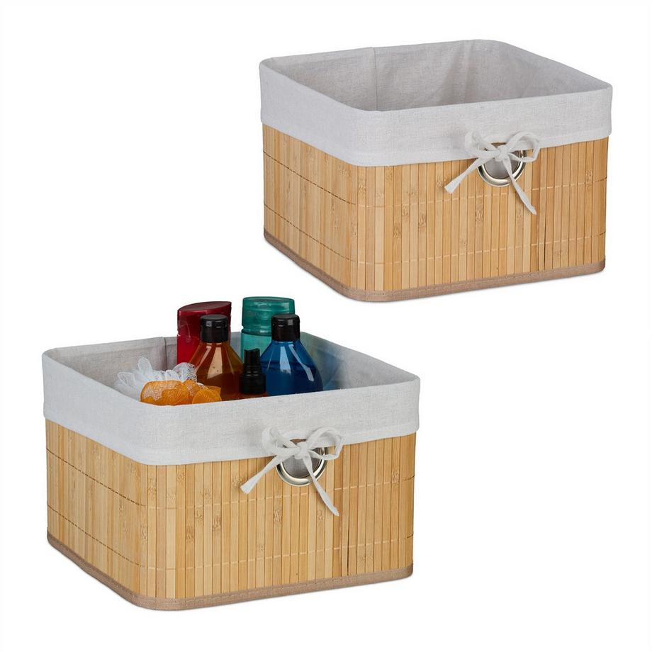 Set di cestini portaoggetti in bambù