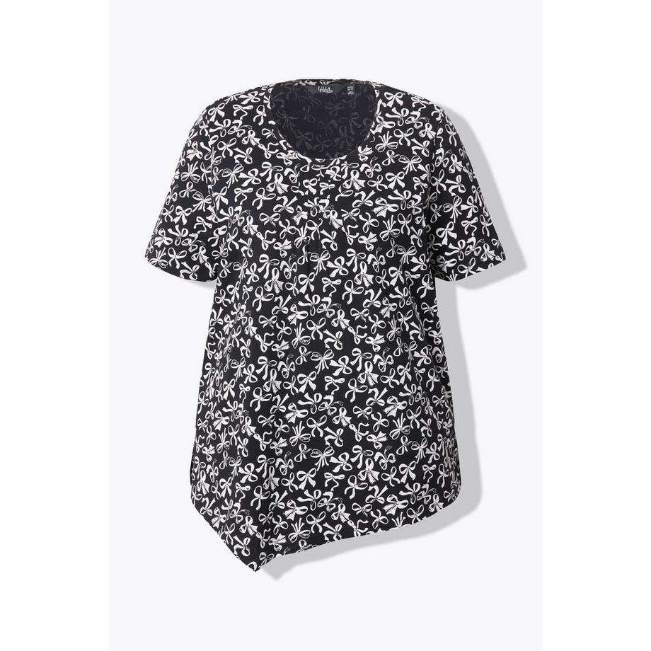 Ulla Popken T-Shirt Stampa Fiocco Linea ad A Girocollo Mezze Maniche  