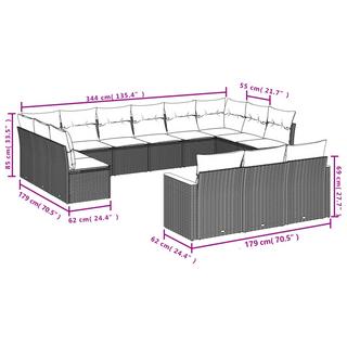 VidaXL Ensemble de canapés de jardin rotin synthétique  