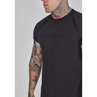 Sik Silk  T-shirt Roll Sleeve T-Shirt in Black 