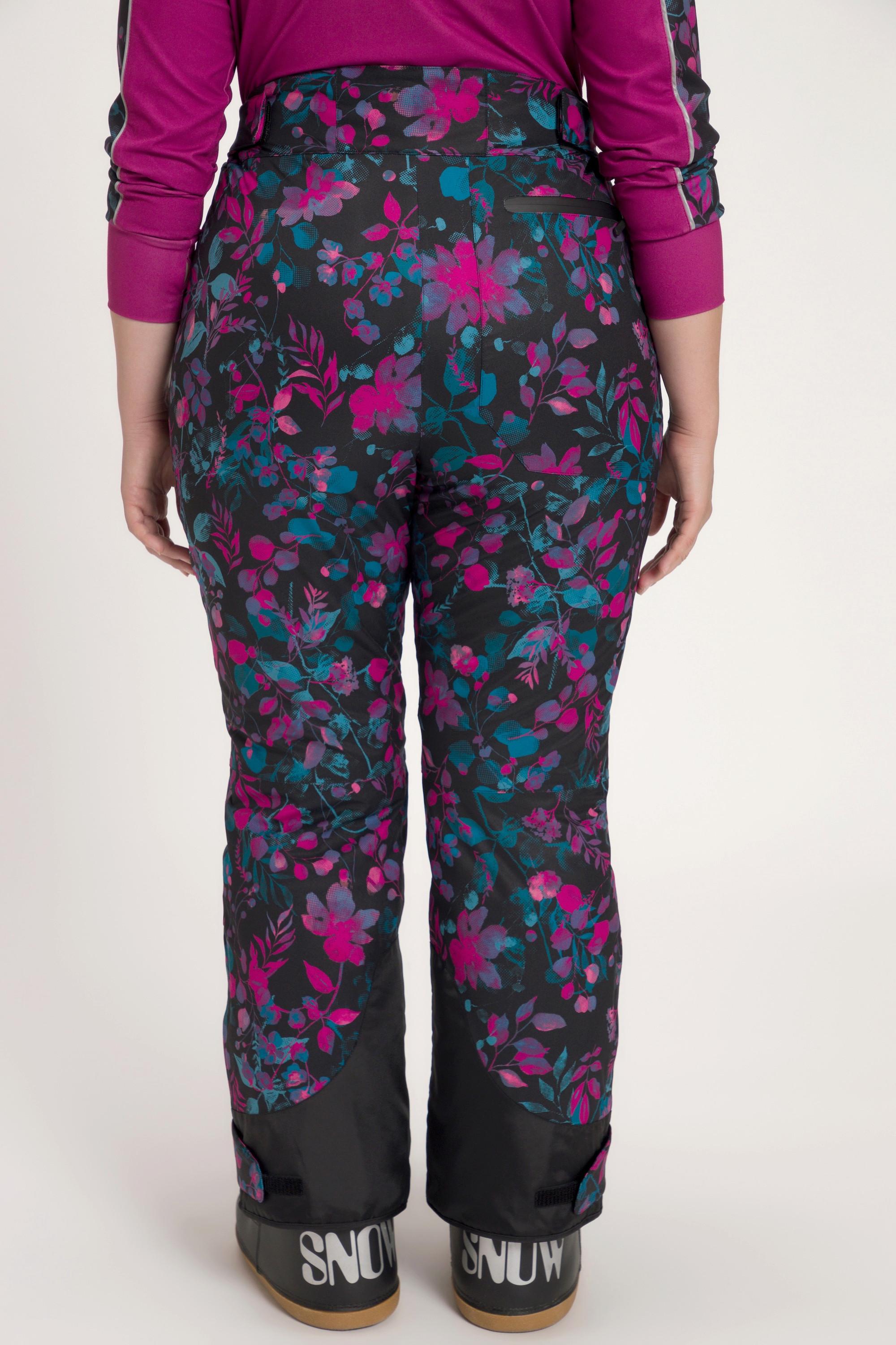 Ulla Popken  Pantalon de ski, fleurs, imperméable, velcro, jupe de protection contre la neige 