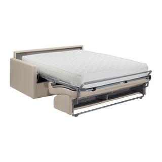 Vente-unique Canapé 4 places conible express en tissu CALIFE Crème CouchageMatelas  