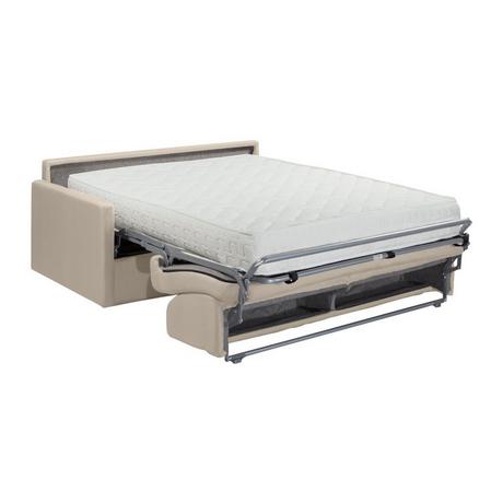 Vente-unique Canapé 4 places conible express en tissu CALIFE Crème CouchageMatelas  