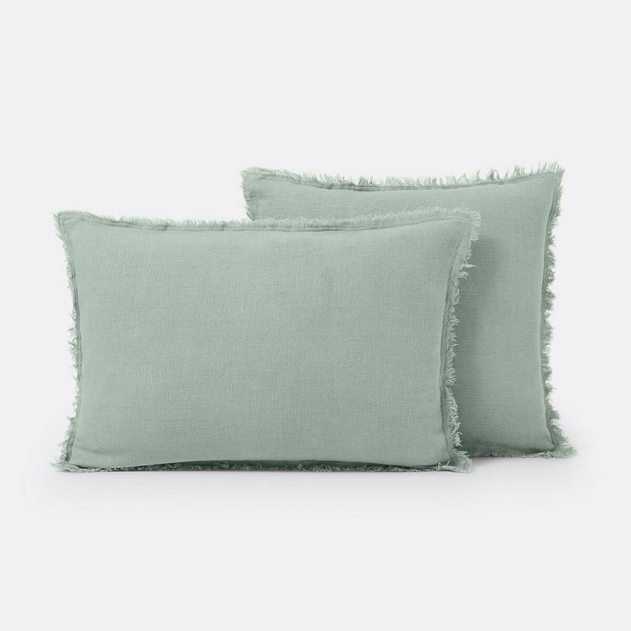 Housse de coussin lin lavé