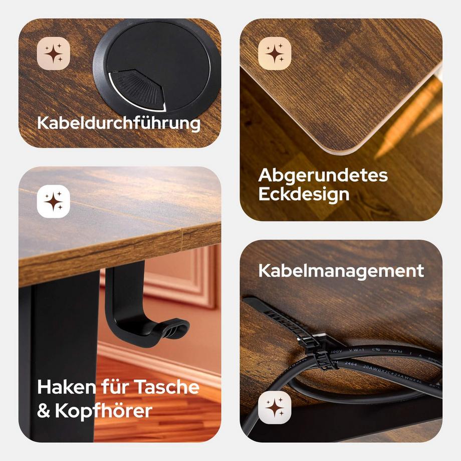 Arebos Scrivania elettrica regolabile in altezza 120 x 60 cm con funzione di memoria  