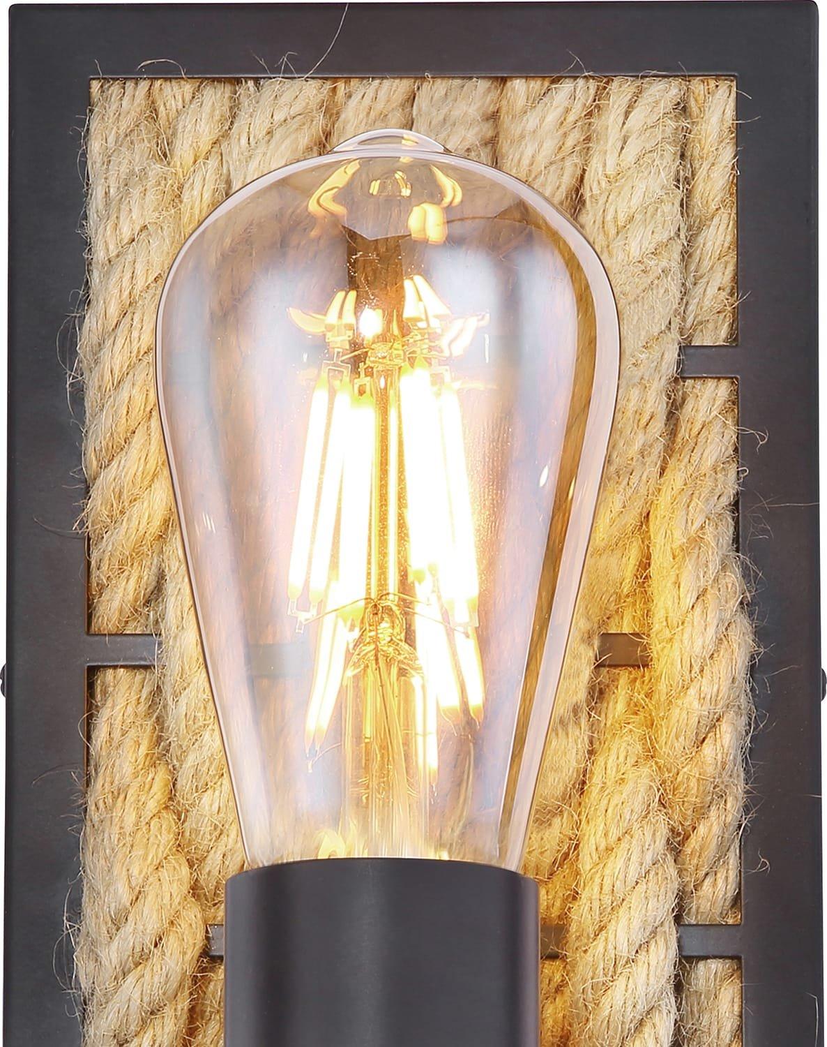 mutoni Wandleuchte Halia Metall Hanf   1xE27  