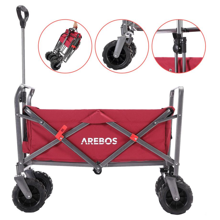 Arebos  Charrette à bras | Chariot de transport | jusqu'à 100 kg | Pliable 