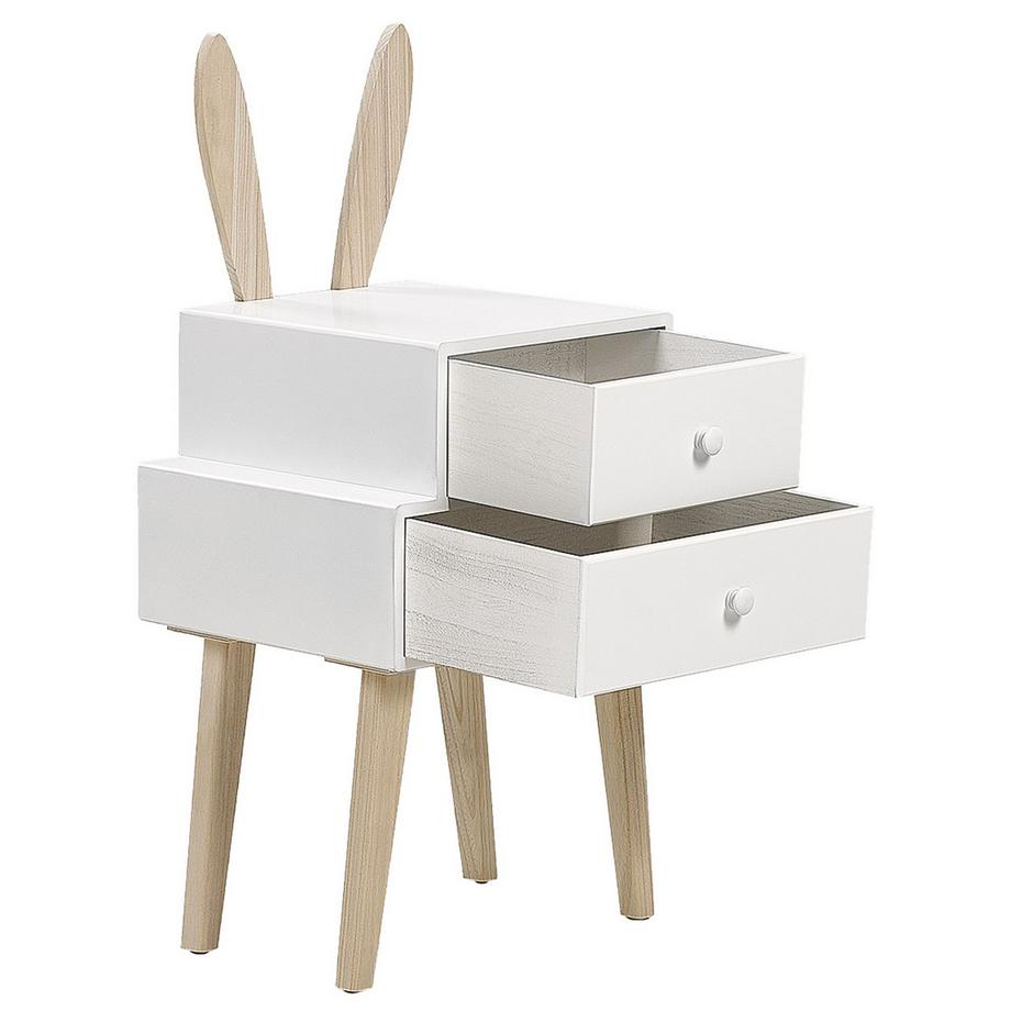 Beliani Table de nuit à 2 tiroirs en MDF Moderne BANKS  