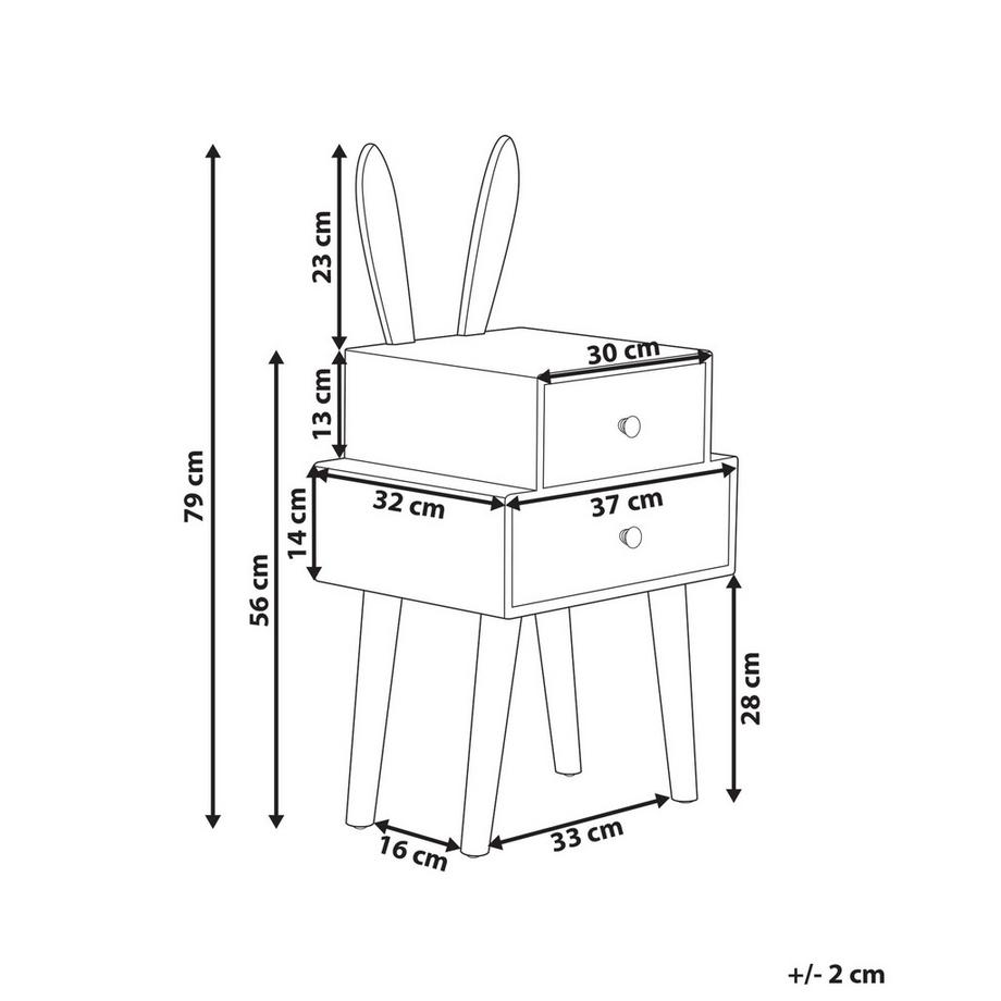Beliani Table de nuit à 2 tiroirs en MDF Moderne BANKS  