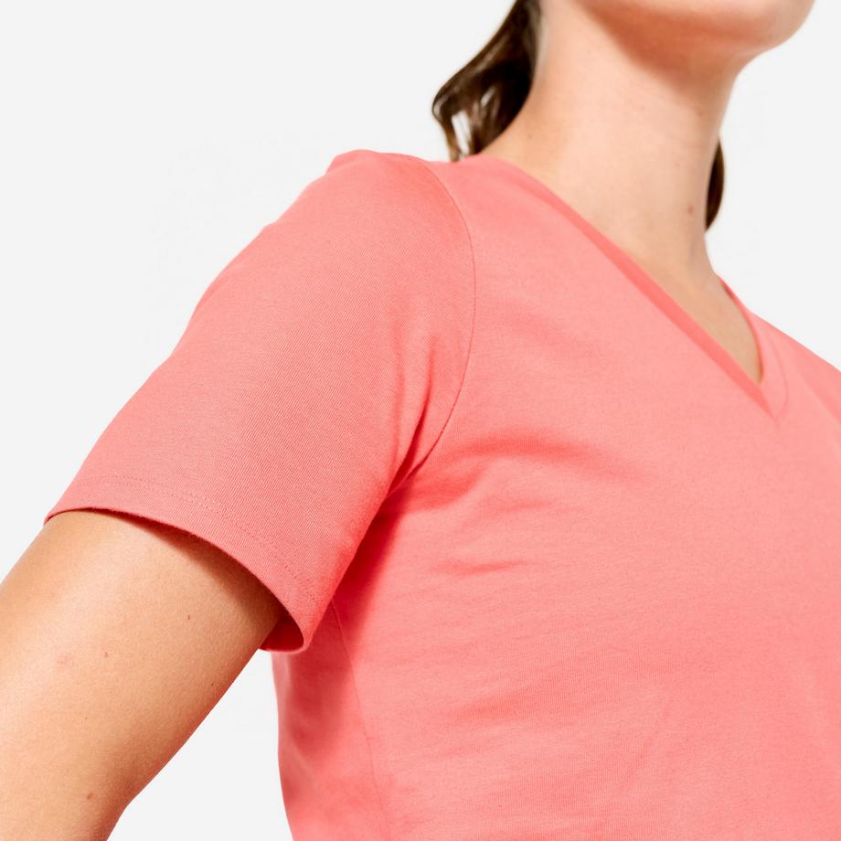 DOMYOS  T-Shirt  V-Ausschnitt Baumwolle 