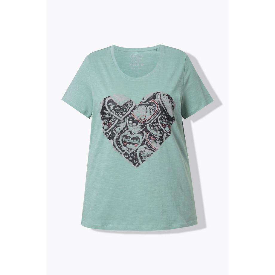 Ulla Popken T-Shirt Classic Motivo Tradizionale Girocollo Maniche Corte  