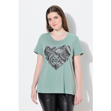 T-shirt classica con design in tradizionale stile Tracht, scollo a girocollo e mezze maniche