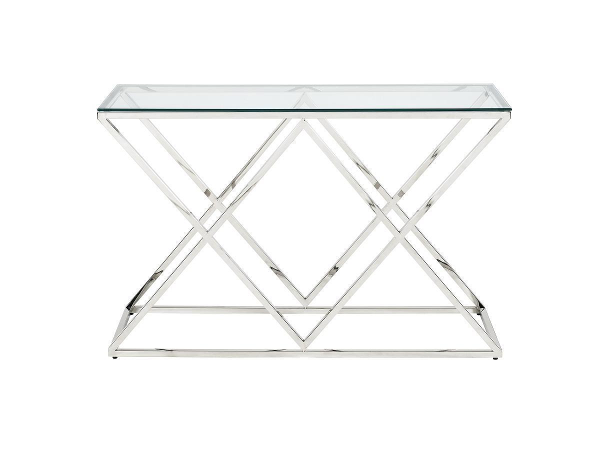 Vente-unique Wandkonsole Glas Stahl Chromfarben CHARLOTTE  