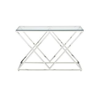 Vente-unique Wandkonsole Glas Stahl Chromfarben CHARLOTTE  