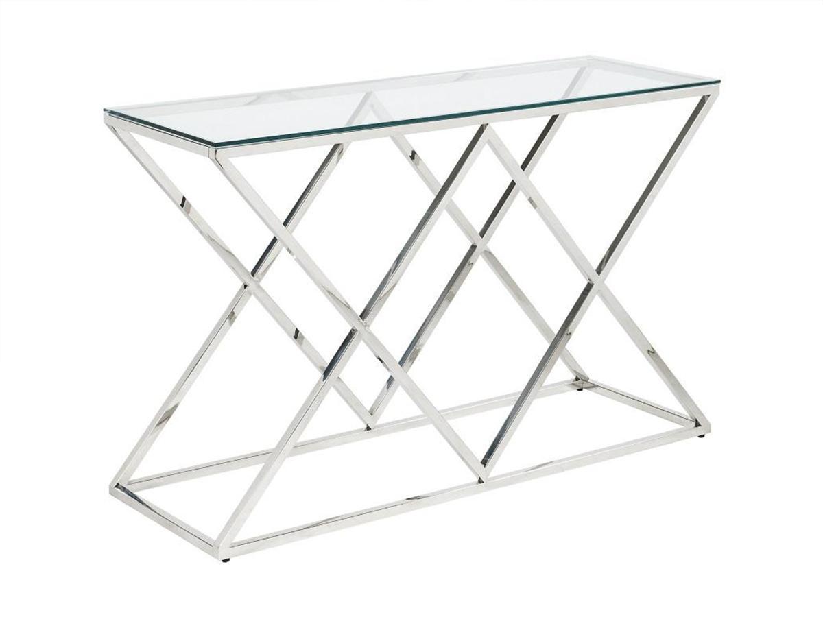 Vente-unique Wandkonsole Glas Stahl Chromfarben CHARLOTTE  