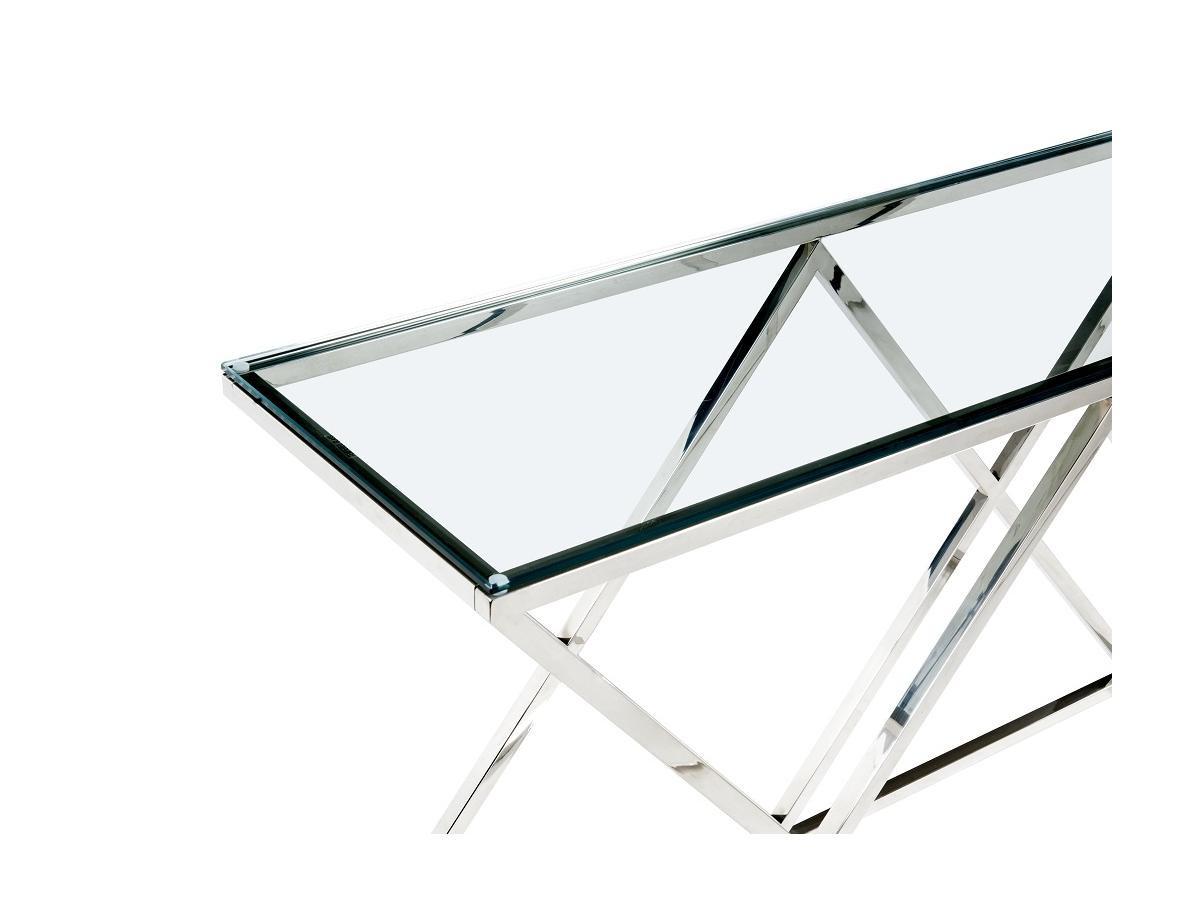 Vente-unique Wandkonsole Glas Stahl Chromfarben CHARLOTTE  