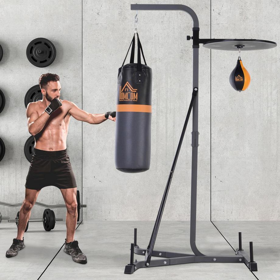 Northio  Supporto Per Sacco Da Boxe 2 In 1 Con Sacco Da Boxe Da 20 Kg E Palla Da Boxe, Stazione Di Boxe Indipendente, Regolabile In Altezza, Fino A 100 Kg, Acciaio 