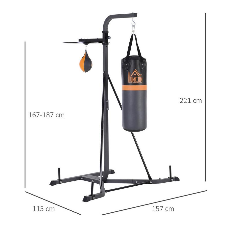 Northio  Supporto Per Sacco Da Boxe 2 In 1 Con Sacco Da Boxe Da 20 Kg E Palla Da Boxe, Stazione Di Boxe Indipendente, Regolabile In Altezza, Fino A 100 Kg, Acciaio 