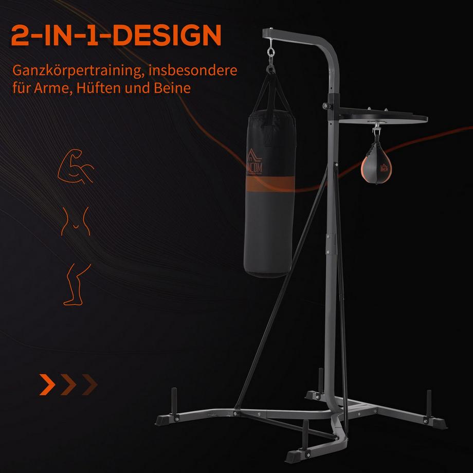 Northio  Supporto Per Sacco Da Boxe 2 In 1 Con Sacco Da Boxe Da 20 Kg E Palla Da Boxe, Stazione Di Boxe Indipendente, Regolabile In Altezza, Fino A 100 Kg, Acciaio 