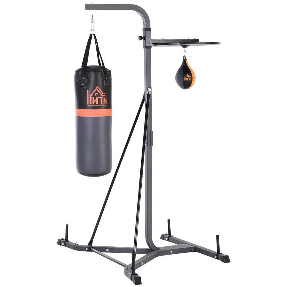 Supporto Per Sacco Da Boxe 2 In 1 Con Sacco Da Boxe Da 20 Kg E Palla Da Boxe, Stazione Di Boxe Indipendente, Regolabile In Altezza, Fino A 100 Kg, Acciaio