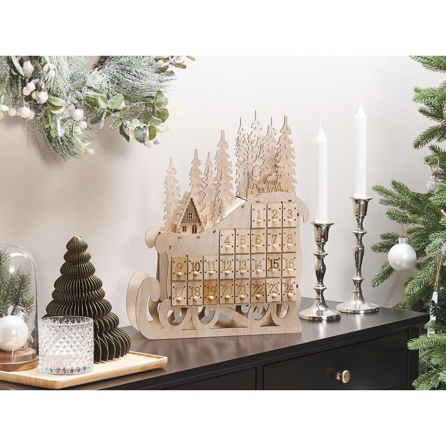 Beliani Weihnachtsdekoration aus Pappelholz Klassisch IMPALA  