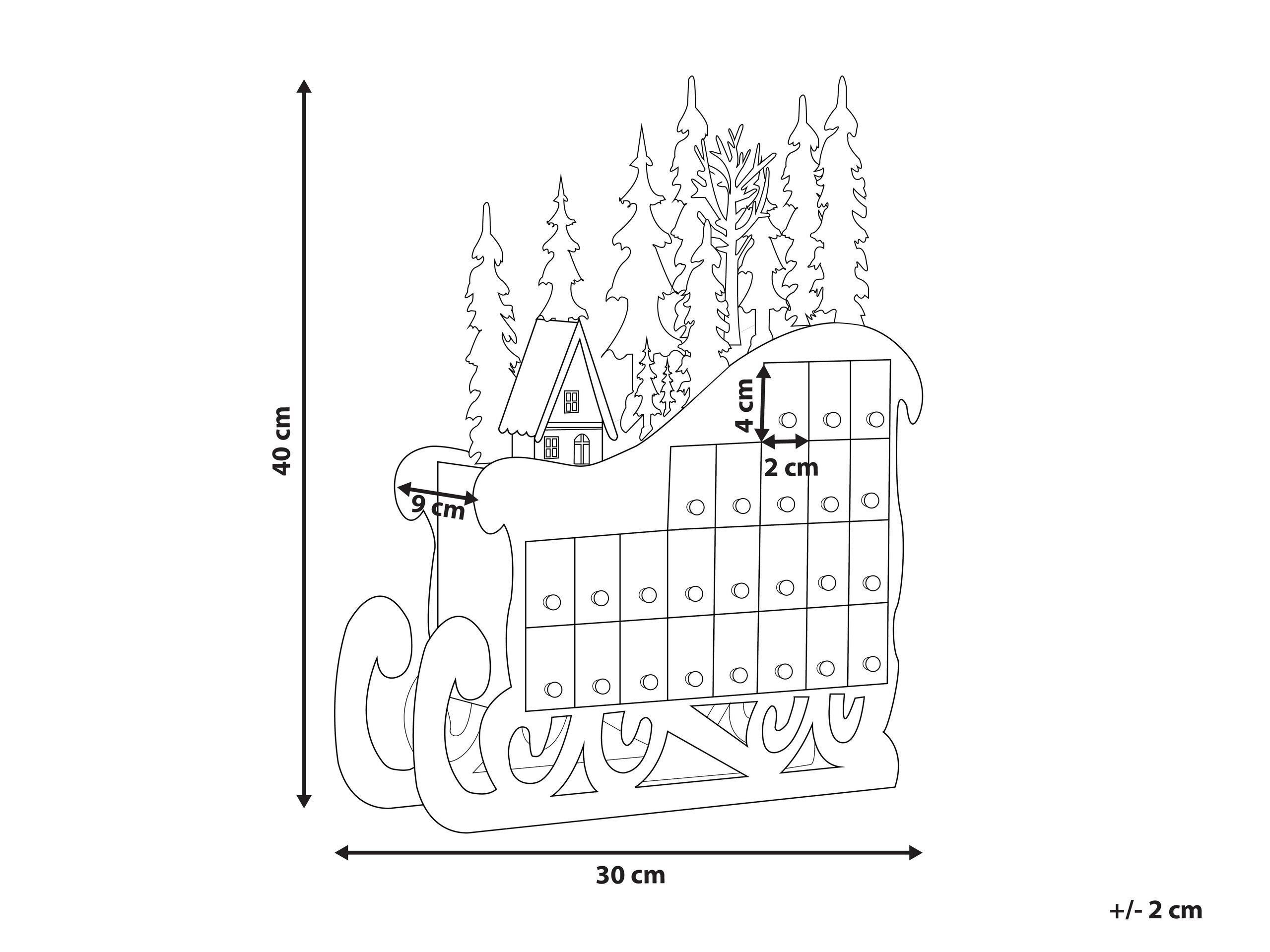 Beliani Weihnachtsdekoration aus Pappelholz Klassisch IMPALA  
