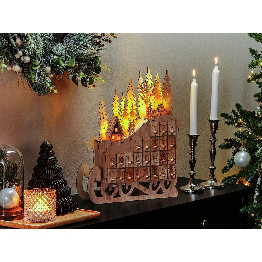 Beliani Weihnachtsdekoration aus Pappelholz Klassisch IMPALA  