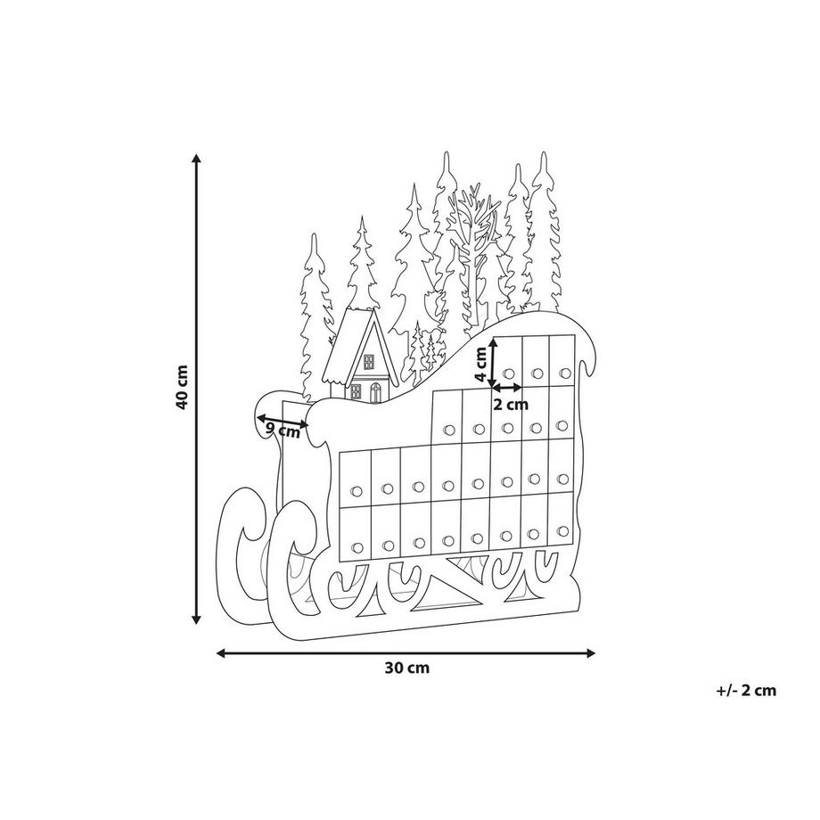 Beliani Weihnachtsdekoration aus Pappelholz Klassisch IMPALA  