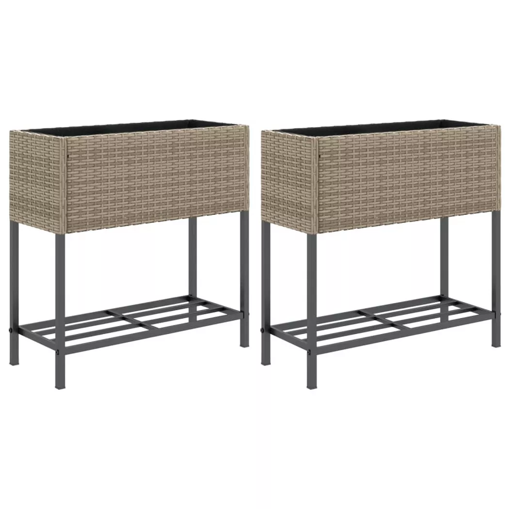 VidaXL - fioriera da giardino Polirattan, One Size, Grigio