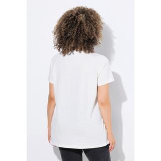 Ulla Popken T-Shirt Floreale Linea ad A Girocollo Mezza Manica  