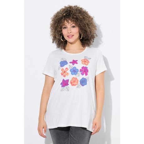 Ulla Popken T-Shirt Floreale Linea ad A Girocollo Mezza Manica  