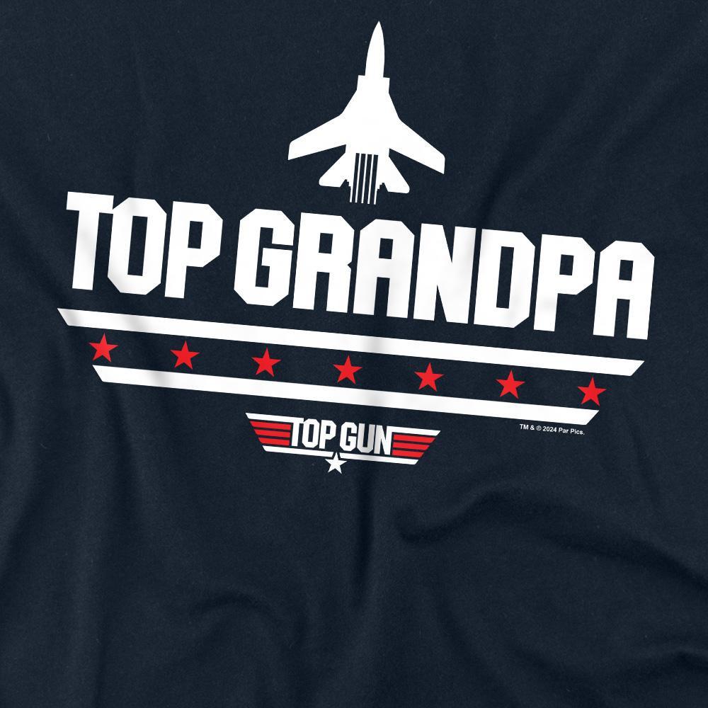 Top Gun Top Grandpa T-Shirt Stampata Maniche Lunghe  