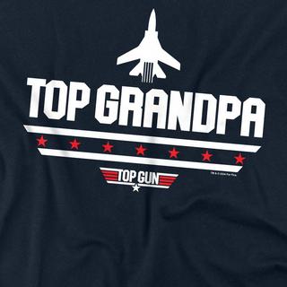Top Gun Top Grandpa T-Shirt Stampata Maniche Lunghe  