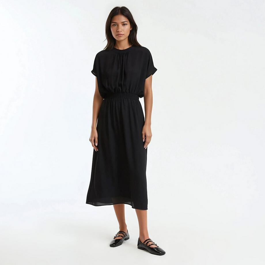 La Redoute Collections Robe longue évasée taille smockée  