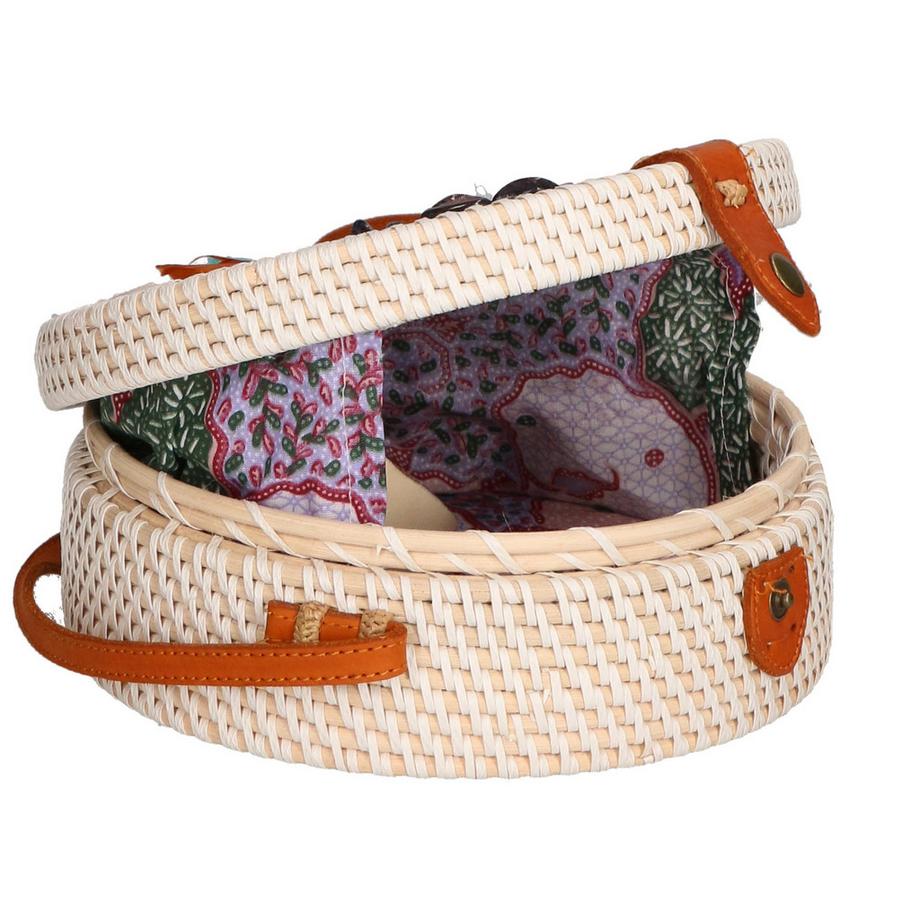 Gave Lux Borsa a tracolla rotonda intrecciata con decorazione a conchiglia  