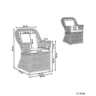 Beliani Lot de 2 chaises en Rotin Traditionnel MAROS  