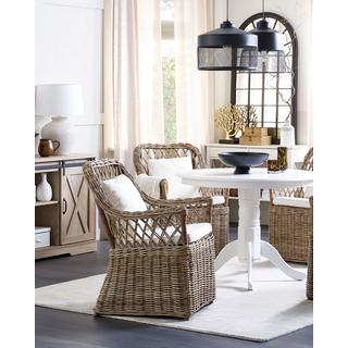 Beliani Set di 2 poltrone da giardino con cuscini en Rattan Classico MAROS  